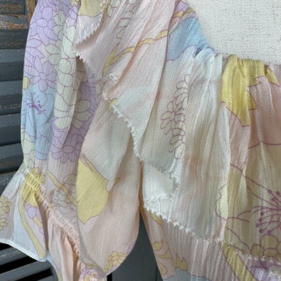 Ba&sh Noma On/Off Shoulder Maxi Dress Nude Sz 4 NWOT - Picture 7 of 16